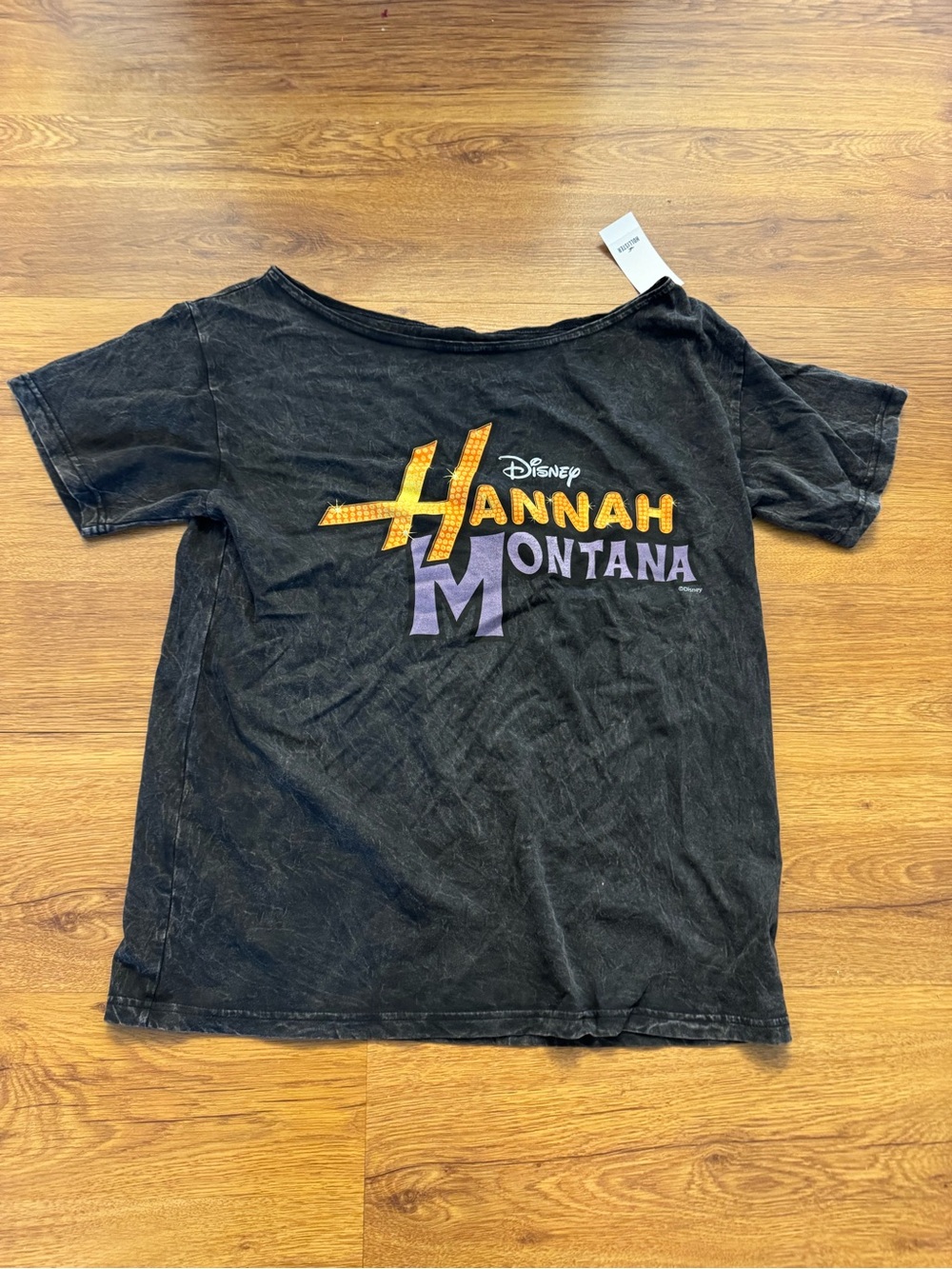 Hollister Hannah Montana Logo off the shoulder Graphic Tee